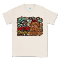 Natural merry christmas highland cow Classic Tee - RanaPortraitStore