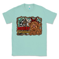 Seafoam merry christmas highland cow Classic Tee - RanaPortraitStore