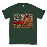 Sports Green merry christmas highland cow Classic Tee - RanaPortraitStore