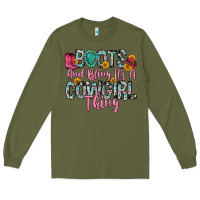 Army Green boots and bling it s a cowgirl thing Long Sleeve Tee - Zillion Design Studio