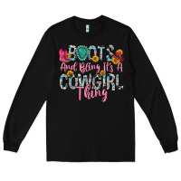 Black boots and bling it s a cowgirl thing Long Sleeve Tee - Zillion Design Studio