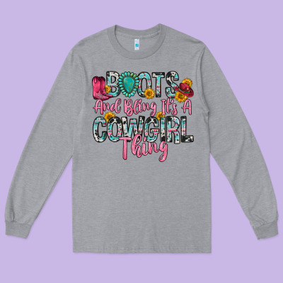 Boots And Bling It S A Cowgirl Thing Long Sleeve Tee Designed By Zillion Design Studio
