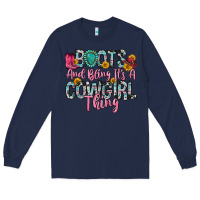 Navy boots and bling it s a cowgirl thing Long Sleeve Tee - Zillion Design Studio