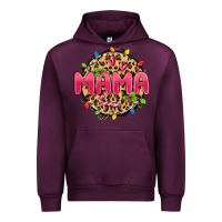 Mauve Wine mama christmas lights Urban Hoodie - MaliasSmallBusiness