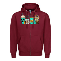 Burgundy photography coffee cups Zipper Hoodie - Zillion Design Studio