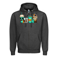 Charcoal Heather photography coffee cups Zipper Hoodie - Zillion Design Studio