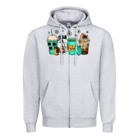 Heather Grey photography coffee cups Zipper Hoodie - Zillion Design Studio
