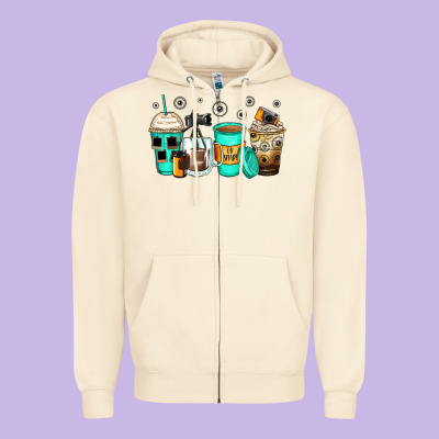 Photography Coffee Cups Zipper Hoodie Designed By Zillion Design Studio
