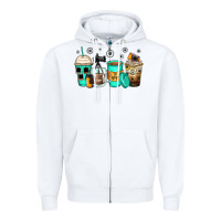 White photography coffee cups Zipper Hoodie - Zillion Design Studio