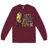 Burgundy life is better in a small town Long Sleeve Tee - Zillion Design Studio