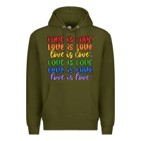 Army Green love is love lgbtq Premium Hoodie - MaliasSmallBusiness
