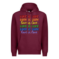 Burgundy love is love lgbtq Premium Hoodie - MaliasSmallBusiness