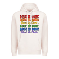 Pale Pink love is love lgbtq Premium Hoodie - MaliasSmallBusiness