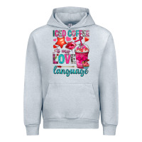 Heather Grey iced coffee is my love language Urban Hoodie - NancyCooperArtShop