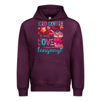 Mauve Wine iced coffee is my love language Urban Hoodie - NancyCooperArtShop