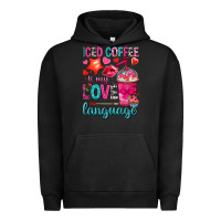Pigment Black iced coffee is my love language Urban Hoodie - NancyCooperArtShop