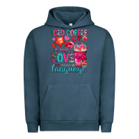 Pigment Midnight Navy iced coffee is my love language Urban Hoodie - NancyCooperArtShop