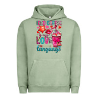 Pigment Oil Green iced coffee is my love language Urban Hoodie - NancyCooperArtShop