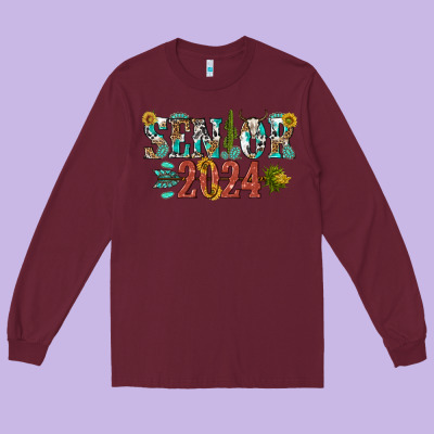 Senior 2024 Long Sleeve Tee Designed By Texasbilliewilder