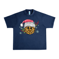 Navy leopard smiley face Urban Heavy Tee - MaliasSmallBusiness