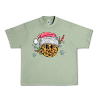 Oil Green leopard smiley face Urban Heavy Tee - MaliasSmallBusiness