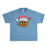 Pebble Blue leopard smiley face Urban Heavy Tee - MaliasSmallBusiness