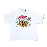 White leopard smiley face Urban Heavy Tee - MaliasSmallBusiness