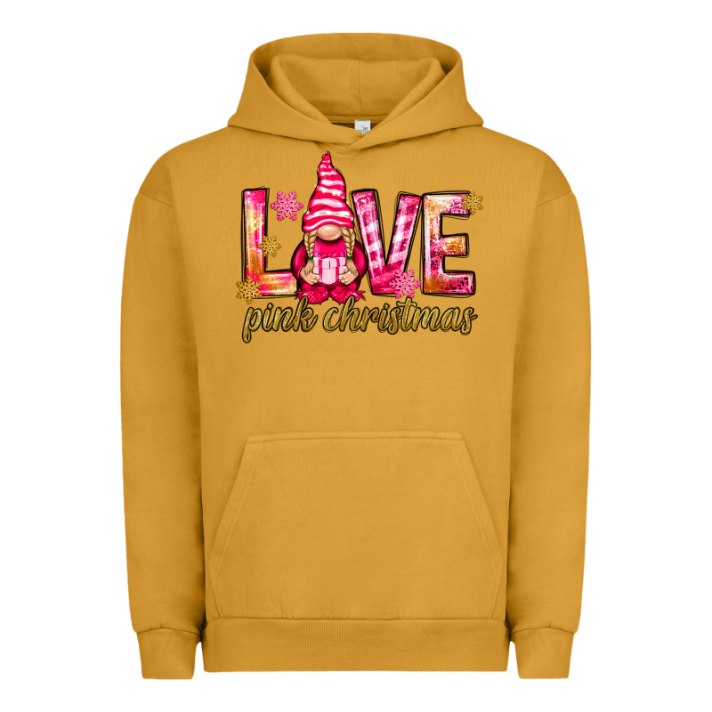 Love Pink Christmas Gnome Urban Hoodie by NancyCooperArtShop | Teevron