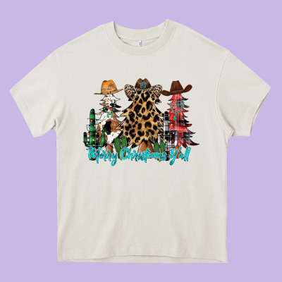 Merry Christmas Y'all Christmas Trees Heavy Core Tee Designed By Cowhidedigitalart