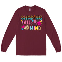 Burgundy shaping little mind Long Sleeve Tee - texasbilliewilder