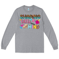 Heather Grey shaping little mind Long Sleeve Tee - texasbilliewilder