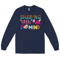 Navy shaping little mind Long Sleeve Tee - texasbilliewilder