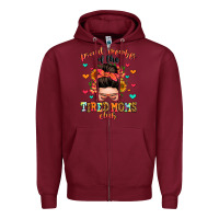 Burgundy proud member of the tired moms club Zipper Hoodie - Zillion Design Studio
