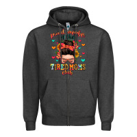 Charcoal Heather proud member of the tired moms club Zipper Hoodie - Zillion Design Studio