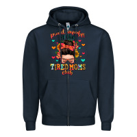 Navy proud member of the tired moms club Zipper Hoodie - Zillion Design Studio