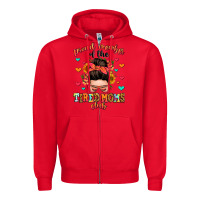Red proud member of the tired moms club Zipper Hoodie - Zillion Design Studio