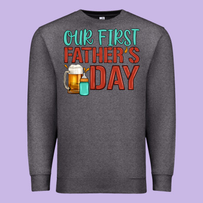 Our First Father's Day Premium Sweatshirt Designed By Artiststas