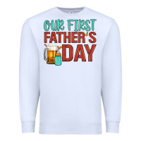 White our first father's day Premium Sweatshirt - Artiststas