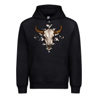 Black bull skull with aztec Urban Hoodie - MaliasSmallBusiness
