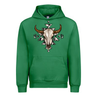 Emerald bull skull with aztec Urban Hoodie - MaliasSmallBusiness