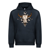 Navy bull skull with aztec Urban Hoodie - MaliasSmallBusiness