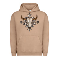Pigment Burro bull skull with aztec Urban Hoodie - MaliasSmallBusiness