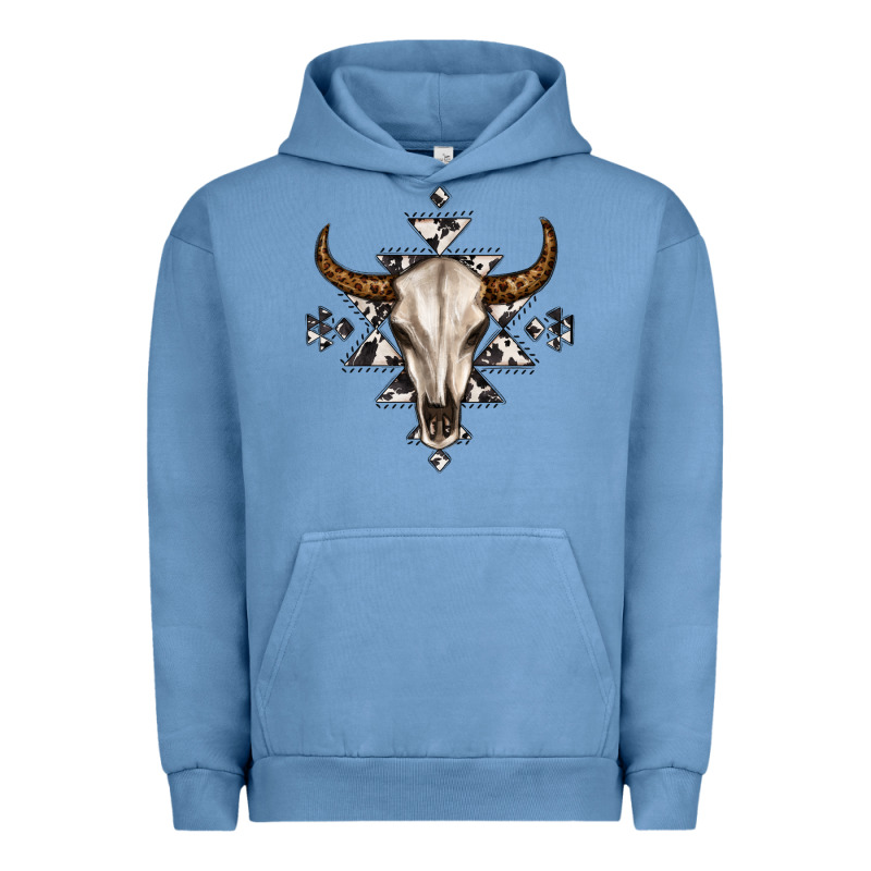 Bull Skull With Aztec Urban Hoodie by MaliasSmallBusiness | Teevron