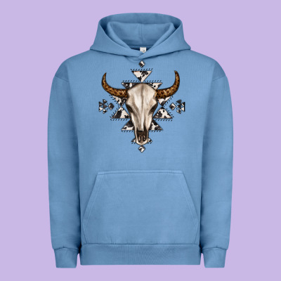 Bull Skull With Aztec Urban Hoodie Designed By Maliassmallbusiness
