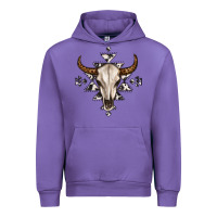 Tulip bull skull with aztec Urban Hoodie - MaliasSmallBusiness