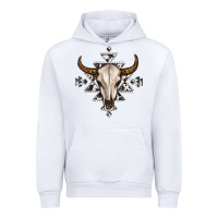 White bull skull with aztec Urban Hoodie - MaliasSmallBusiness