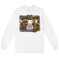 White mardi gras baby sheep king cake fleur de lis Long Sleeve Tee - RanaPortraitStore
