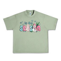 Oil Green tis the season snowman and christmas cake Urban Heavy Tee - MaliasSmallBusiness