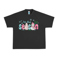 Pigment Black tis the season snowman and christmas cake Urban Heavy Tee - MaliasSmallBusiness