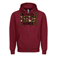 Burgundy raising wild things Zipper Hoodie - Zillion Design Studio
